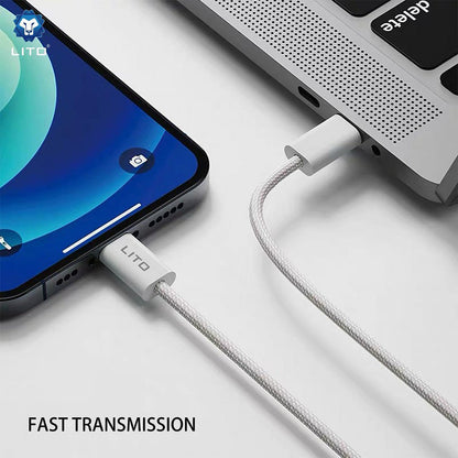 Cablu Date si Incarcare USB-C - Lightning Lito LD04CL, 27W, 2m, Alb