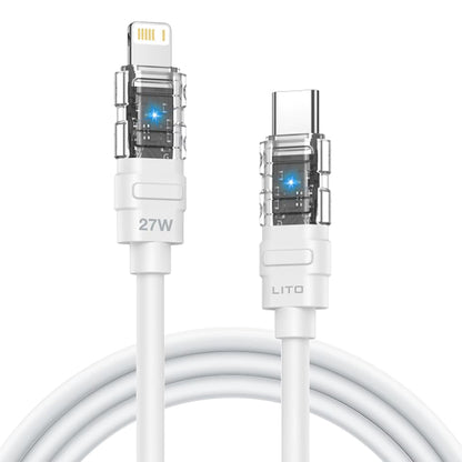 Cablu Date si Incarcare USB-C - Lightning Lito LD05, 27W, 1m, Alb