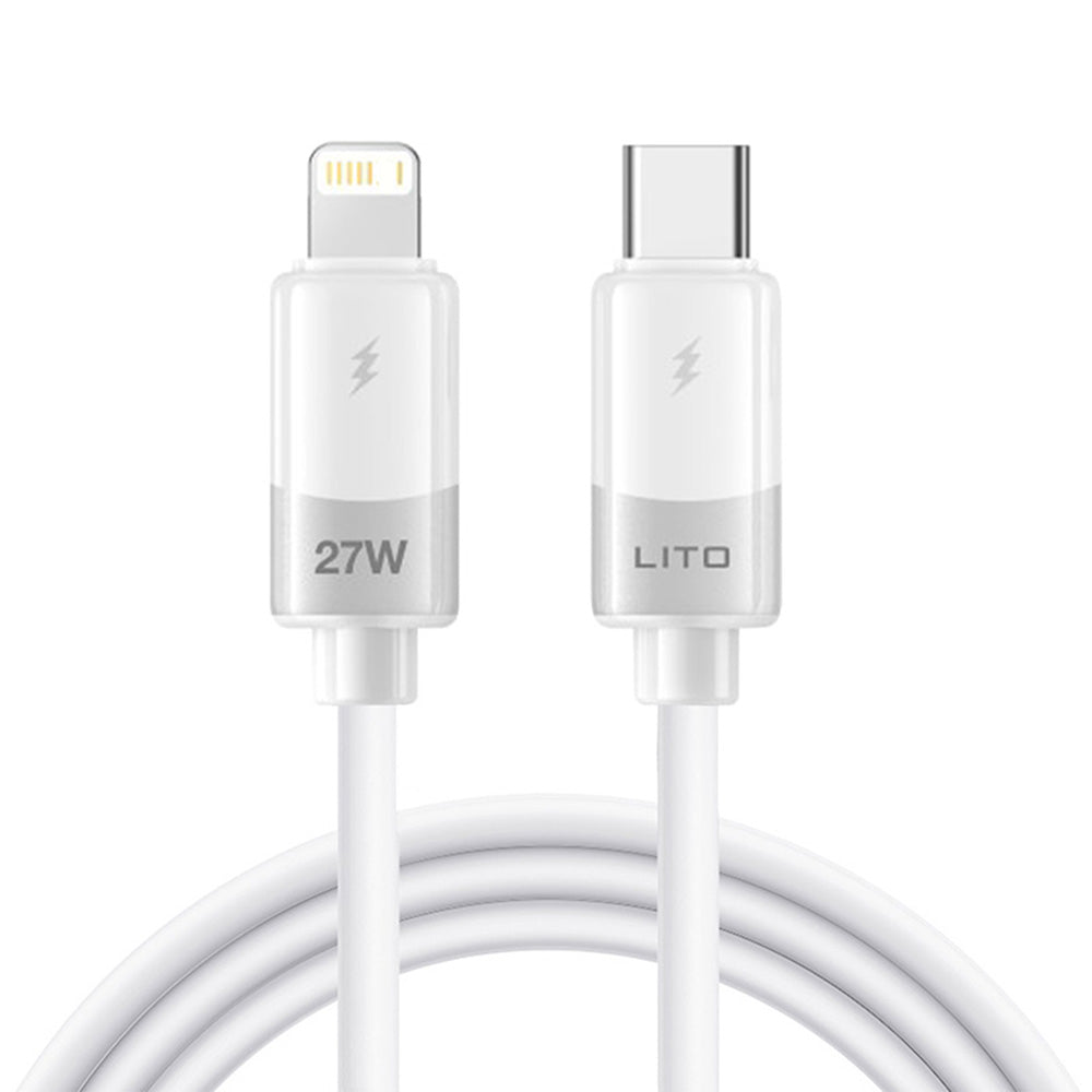 Cablu Date si Incarcare USB-C - Lightning Lito LD07, 27W, 1m, Alb