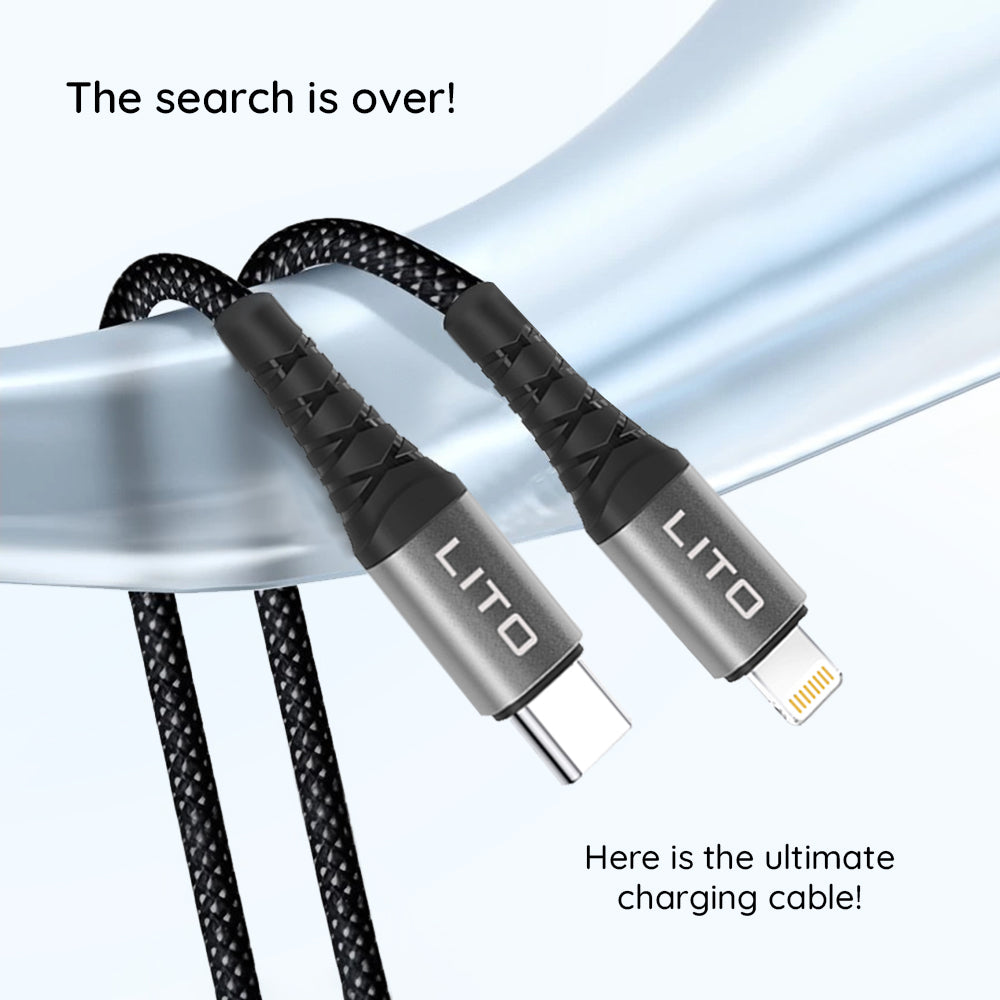 Cablu Date si Incarcare USB-C - Lightning Lito LD08CL, 27W, 1m, Negru