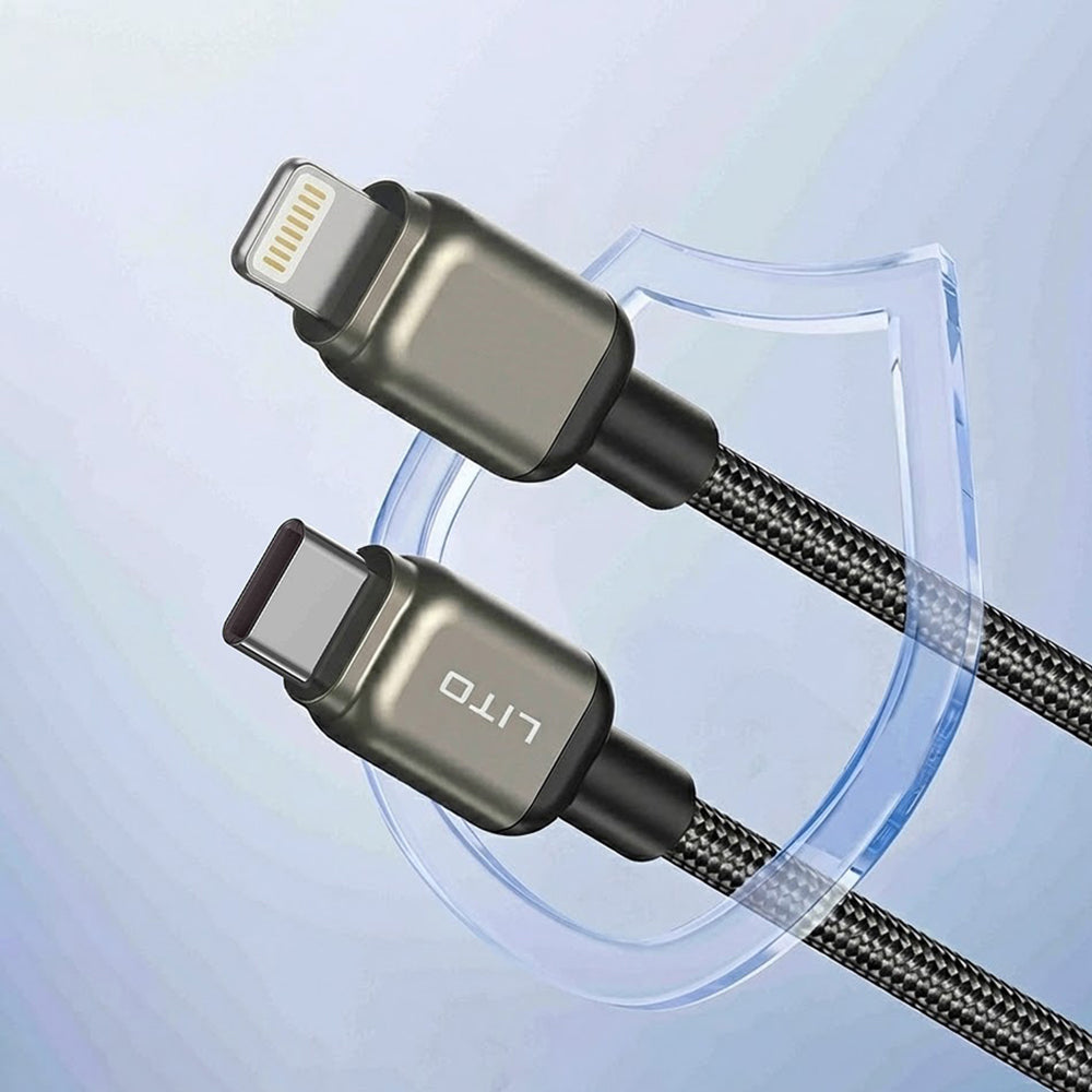 Cablu Date si Incarcare USB-C - Lightning Lito LD17, 20W, 1m, Negru