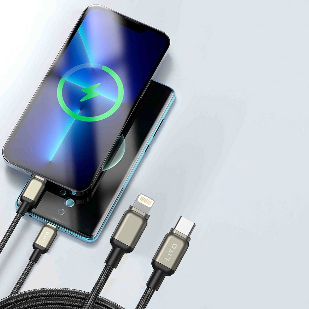 Cablu Date si Incarcare USB-C - Lightning Lito LD17, 20W, 1m, Negru