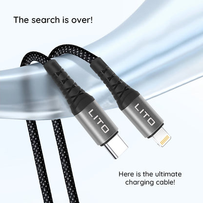 Cablu Date si Incarcare USB-C - Lightning Lito LD22CL, 27W, 2m, Negru