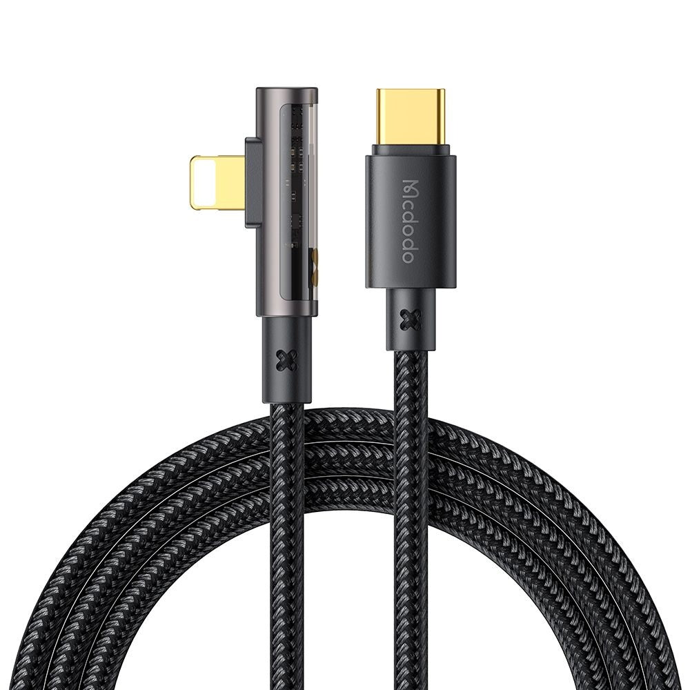 Cablu Date si Incarcare USB-C - Lightning McDodo CA-3390 Angled, 36W, 1.2m, Negru