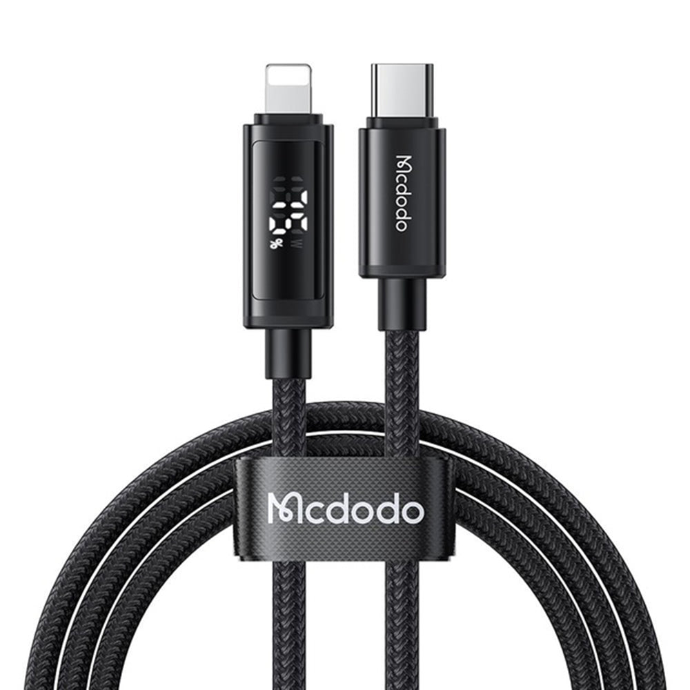 Cablu Date si Incarcare USB-C - Lightning McDodo CA-7990 Display, 36W, 1.2m, Negru