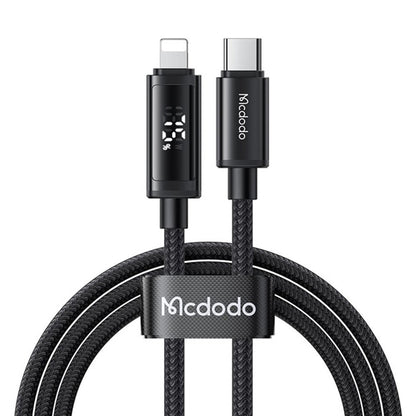 Cablu Date si Incarcare USB-C - Lightning McDodo CA-7990 Display, 36W, 1.2m, Negru