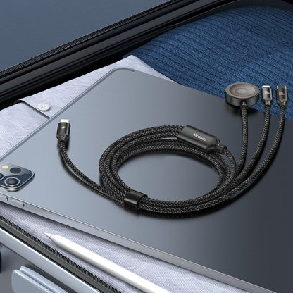 Cablu Incarcare USB-C - Lightning / USB-C / QI McDodo CA-4940 O 3in1, 100W, 1.2m, Negru