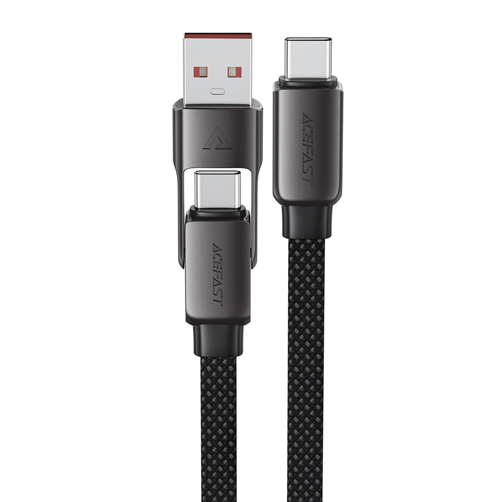 Cablu Date si Incarcare USB-C - USB-A / USB-C Acefast C13-04, 60W, 1.2m, Negru