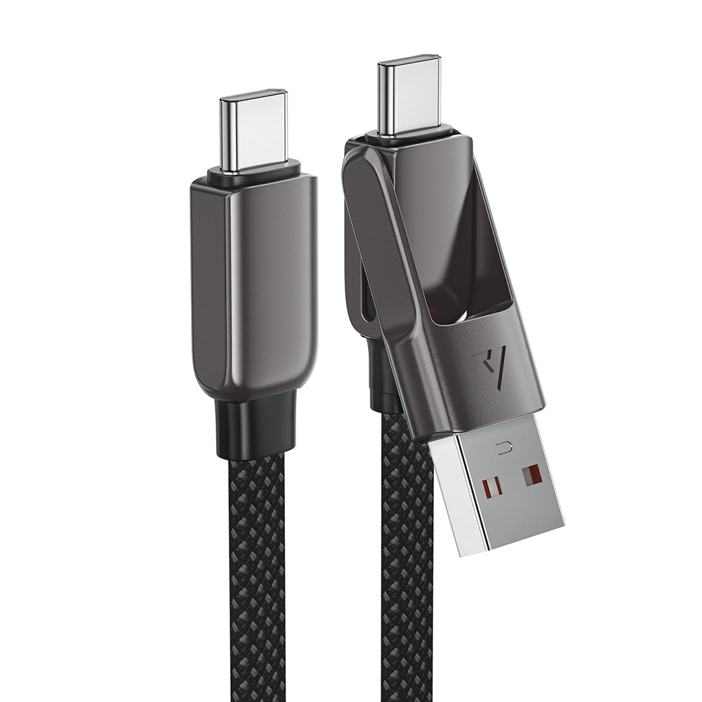 Cablu Date si Incarcare USB-C - USB-A / USB-C Acefast C13-04, 60W, 1.2m, Negru
