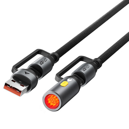 Cablu Date si Incarcare USB-C / USB-A - USB-C / Bricheta Electrica Acefast J6, 60W, 1.2m, Negru