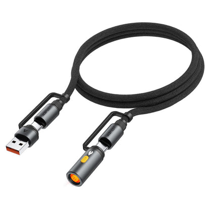 Cablu Date si Incarcare USB-C / USB-A - USB-C / Bricheta Electrica Acefast J6, 60W, 1.2m, Negru