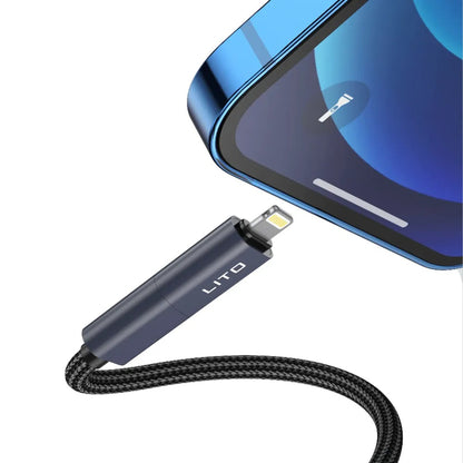 Cablu Date si Incarcare USB-C / USB-A - USB-C / Lightning Lito LD21, 100W, 1m, Negru