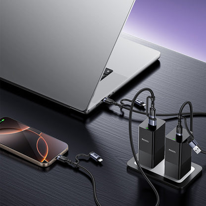 Cablu Date si Incarcare USB-C / USB-A - USB-C / Lightning Yesido CA200, 60W, 1.2m, Negru