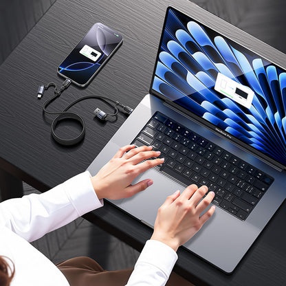 Cablu Date si Incarcare USB-C / USB-A - USB-C / Lightning Yesido CA200, 60W, 1.2m, Negru