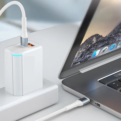 Cablu Date si Incarcare USB-C - USB-C 3MK Hyper N, 100W, 1m, Alb