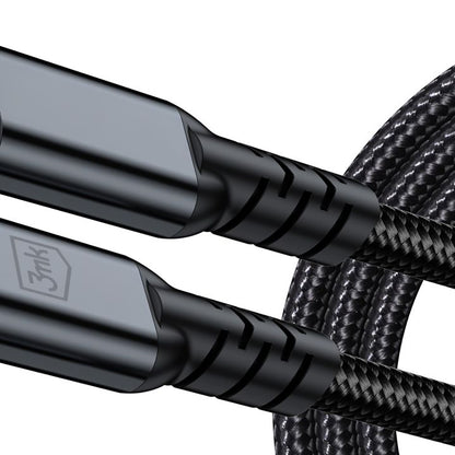 Cablu Date si Incarcare USB-C - USB-C 3MK Hyper N Thunderbolt 4, 240W, 2m, Negru