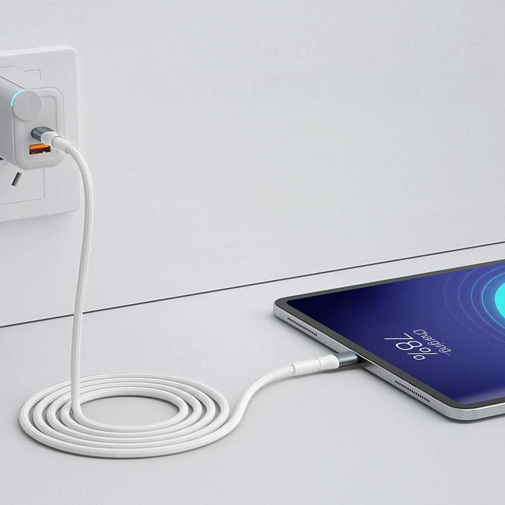 Cablu Date si Incarcare USB-C - USB-C 3MK Hyper N, 60W, 1m, Alb