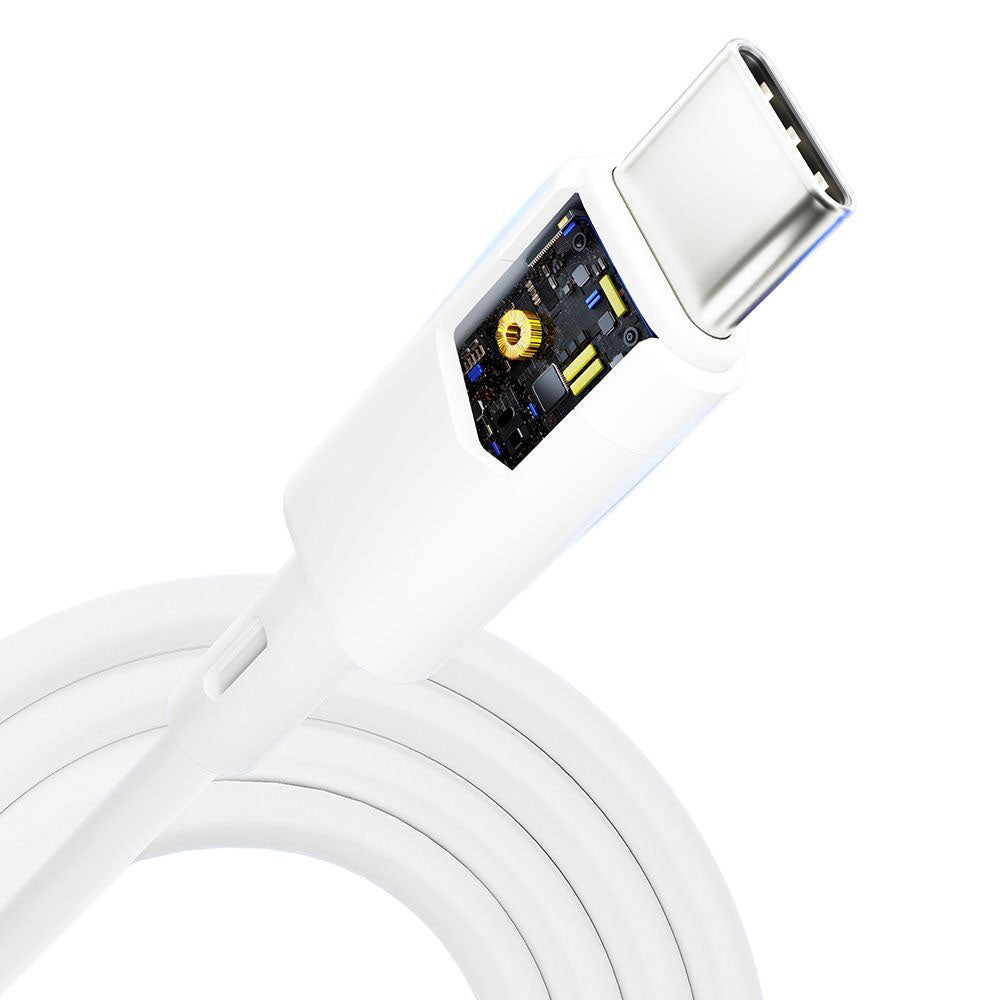 Cablu Date si Incarcare USB-C - USB-C 3MK Hyper Silicone, 60W, 1m, Alb