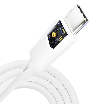Cablu Date si Incarcare USB-C - USB-C 3MK Hyper Silicone, 60W, 1m, Alb