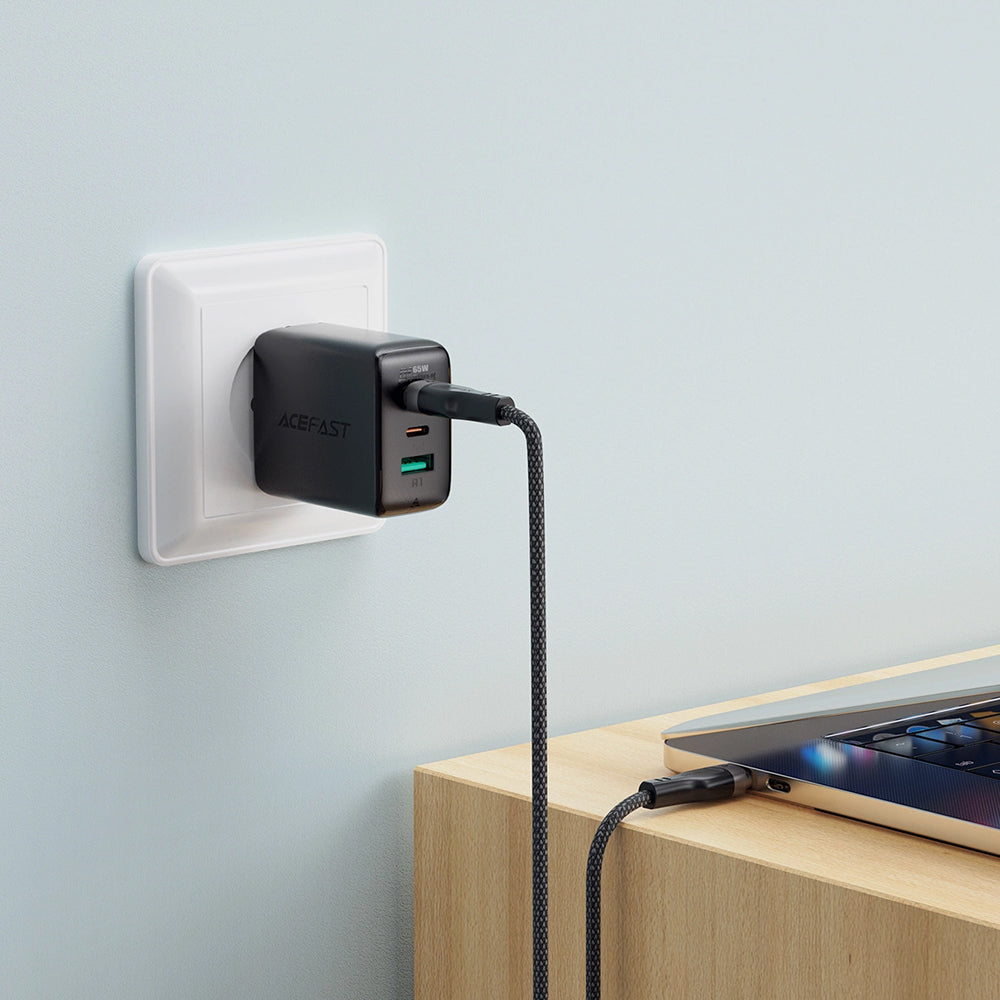 Cablu Date si Incarcare USB-C - USB-C Acefast C11-03, 60W, 1.2m, Negru