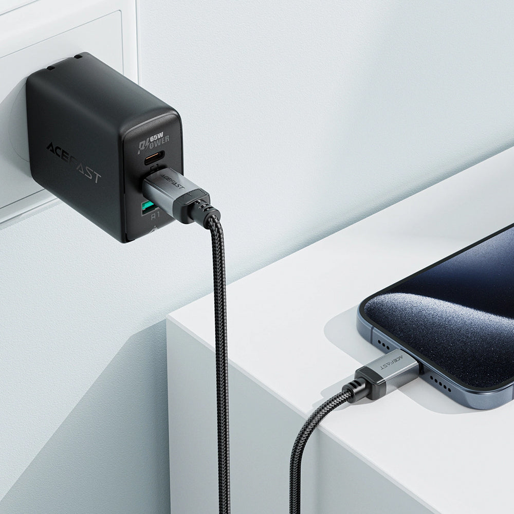 Cablu Date si Incarcare USB-C - USB-C Acefast C20-03, 60W, 1.2m, Negru