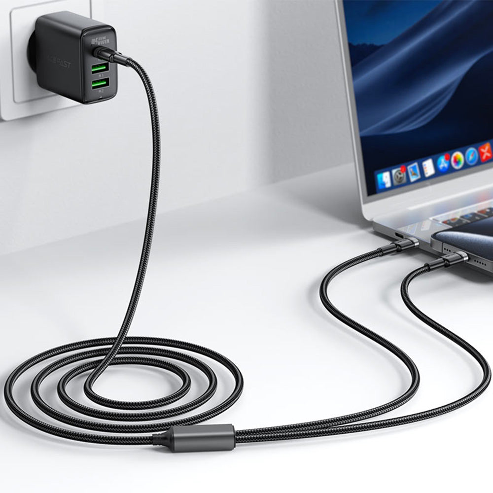 Cablu Date si Incarcare USB-C - 2 x USB-C Acefast C22-02, 100W, 1.25m, Negru