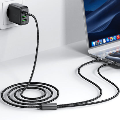 Cablu Date si Incarcare USB-C - 2 x USB-C Acefast C22-02, 100W, 1.25m, Negru