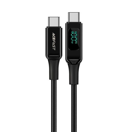 Cablu Date si Incarcare USB-C - USB-C Acefast C6-03 Display, 100W, 2m, Negru
