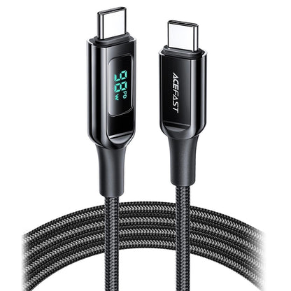 Cablu Date si Incarcare USB-C - USB-C Acefast C6-03 Display, 100W, 2m, Negru