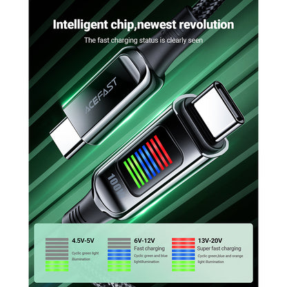 Cablu Date si Incarcare USB-C - USB-C Acefast C7-03, 100W, 1.2m, Negru