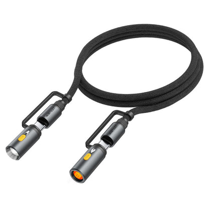 Cablu Date si Incarcare USB-C / Lanterna - USB-C / Bricheta Electrica Acefast J4, 60W, 1.2m, Negru