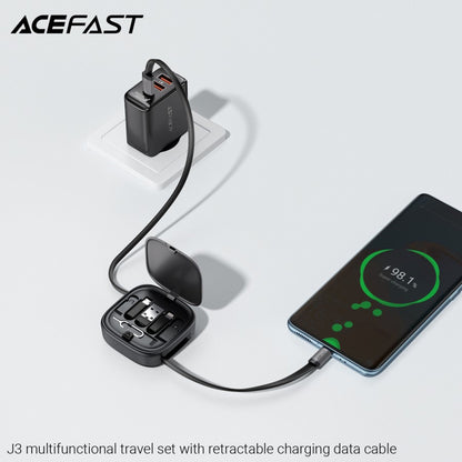 Cablu Date si Incarcare USB-C - USB-C Acefast Travel J3, 60W, 0.95m, Negru
