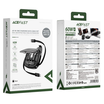 Cablu Date si Incarcare USB-C - USB-C Acefast Travel J3, 60W, 0.95m, Negru