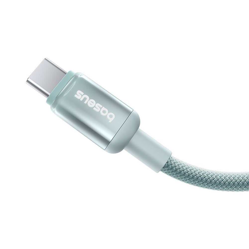 Cablu Date si Incarcare USB-C - USB-C Baseus Discolor, 100W, 1m, Albastru Verde E0420702