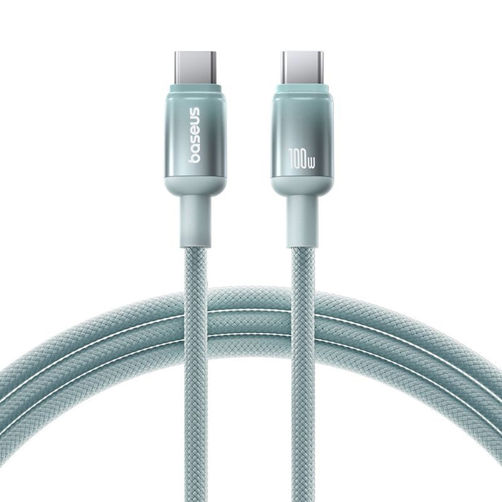 Cablu Date si Incarcare USB-C - USB-C Baseus Discolor, 100W, 1m, Albastru Verde E0420702