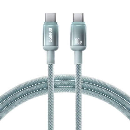 Cablu Date si Incarcare USB-C - USB-C Baseus Discolor, 100W, 1m, Albastru Verde E0420702