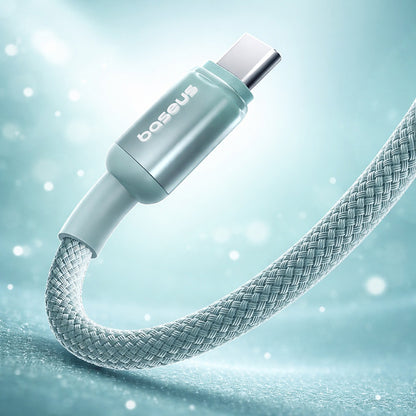 Cablu Date si Incarcare USB-C - USB-C Baseus Discolor, 100W, 1m, Albastru Verde E0420702
