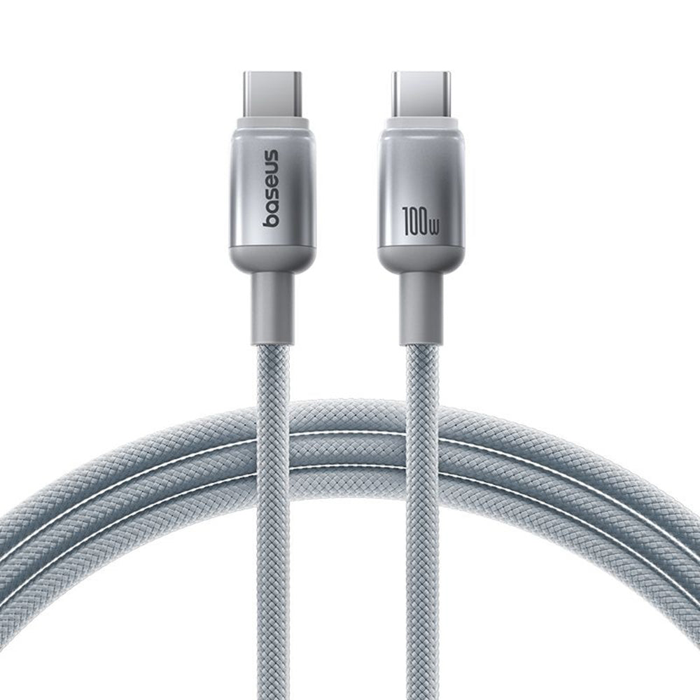 Cablu Date si Incarcare USB-C - USB-C Baseus Discolor, 100W, 1m, Argintiu E0420701