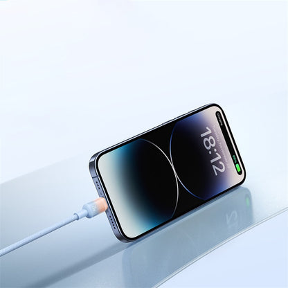 Cablu Date si Incarcare USB-C - USB-C Baseus Discolor, 100W, 2m, Albastru Verde E0420703