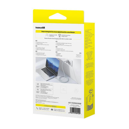 Cablu Date si Incarcare USB-C - USB-C Baseus Discolor, 100W, 2m, Albastru Verde E0420703