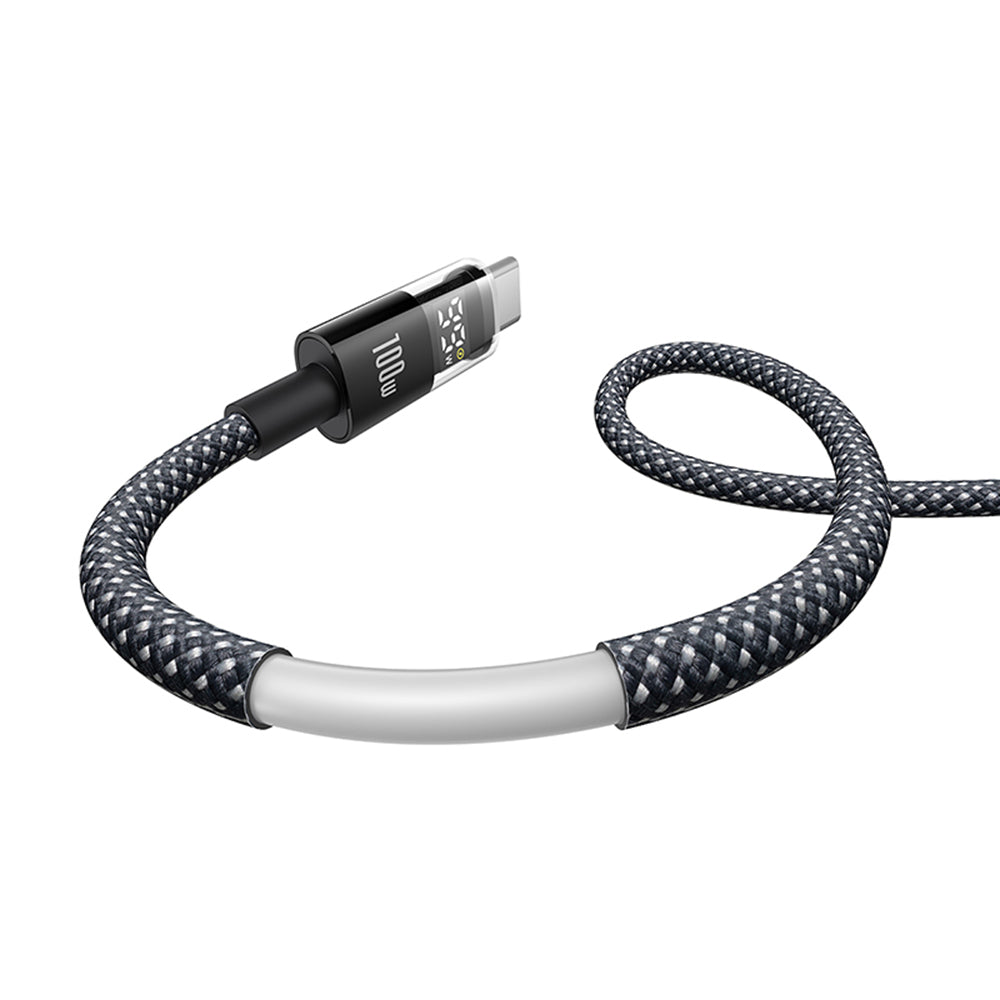 Cablu Date si Incarcare USB-C - USB-C Baseus Display 2, 100W, 2m, Negru P10377706123-00