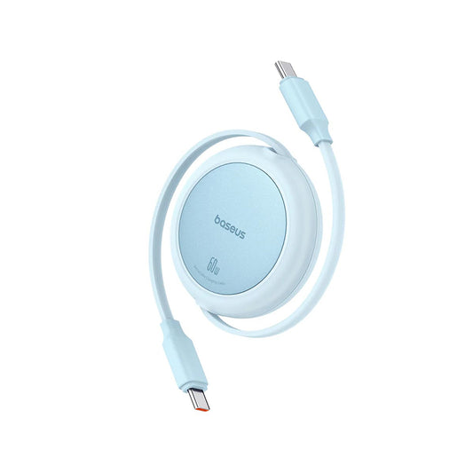Cablu Date si Incarcare USB-C - USB-C Baseus Free2Pull Mini Retractable, 60W, 1m, Bleu P10364500311-01