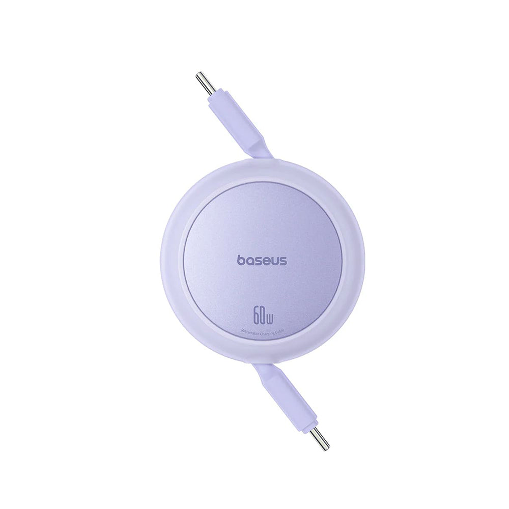 Cablu Date si Incarcare USB-C - USB-C Baseus Free2Pull Mini Retractable, 60W, 1m, Mov P10364500511-01