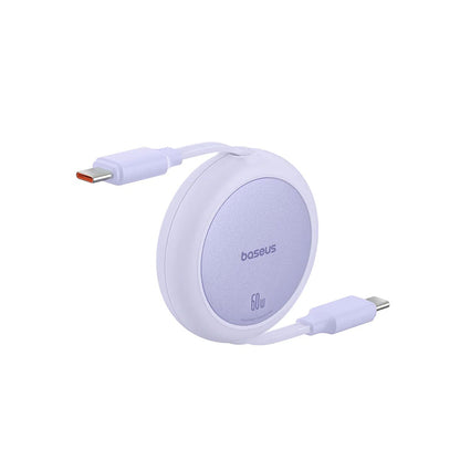 Cablu Date si Incarcare USB-C - USB-C Baseus Free2Pull Mini Retractable, 60W, 1m, Mov P10364500511-01