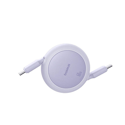 Cablu Date si Incarcare USB-C - USB-C Baseus Free2Pull Mini Retractable, 60W, 1m, Mov P10364500511-01