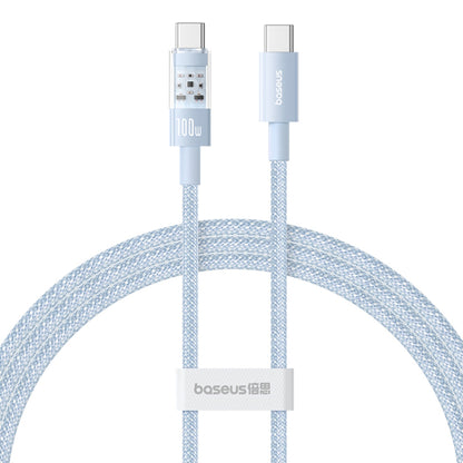 Cablu Date si Incarcare USB-C - USB-C Baseus Gem, 100W, 1m, Bleu P10373000311-00