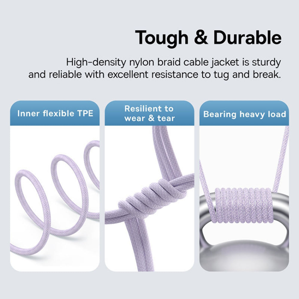 Cablu Date si Incarcare USB-C - USB-C Baseus Gem, 100W, 1m, Mov P10373000511-00