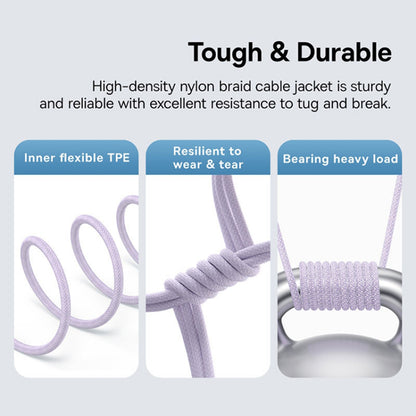 Cablu Date si Incarcare USB-C - USB-C Baseus Gem, 100W, 1m, Mov P10373000511-00