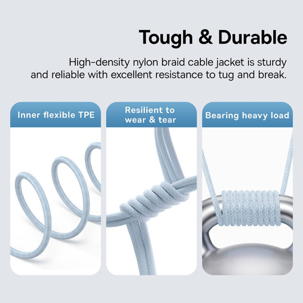 Cablu Date si Incarcare USB-C - USB-C Baseus Gem, 100W, 2m, Bleu P10373000311-01