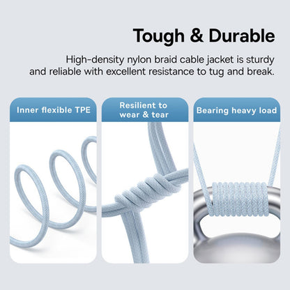 Cablu Date si Incarcare USB-C - USB-C Baseus Gem, 100W, 2m, Bleu P10373000311-01